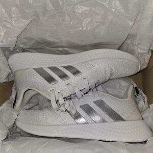 Adidas Cloudfoam Women's Silver Sneakers